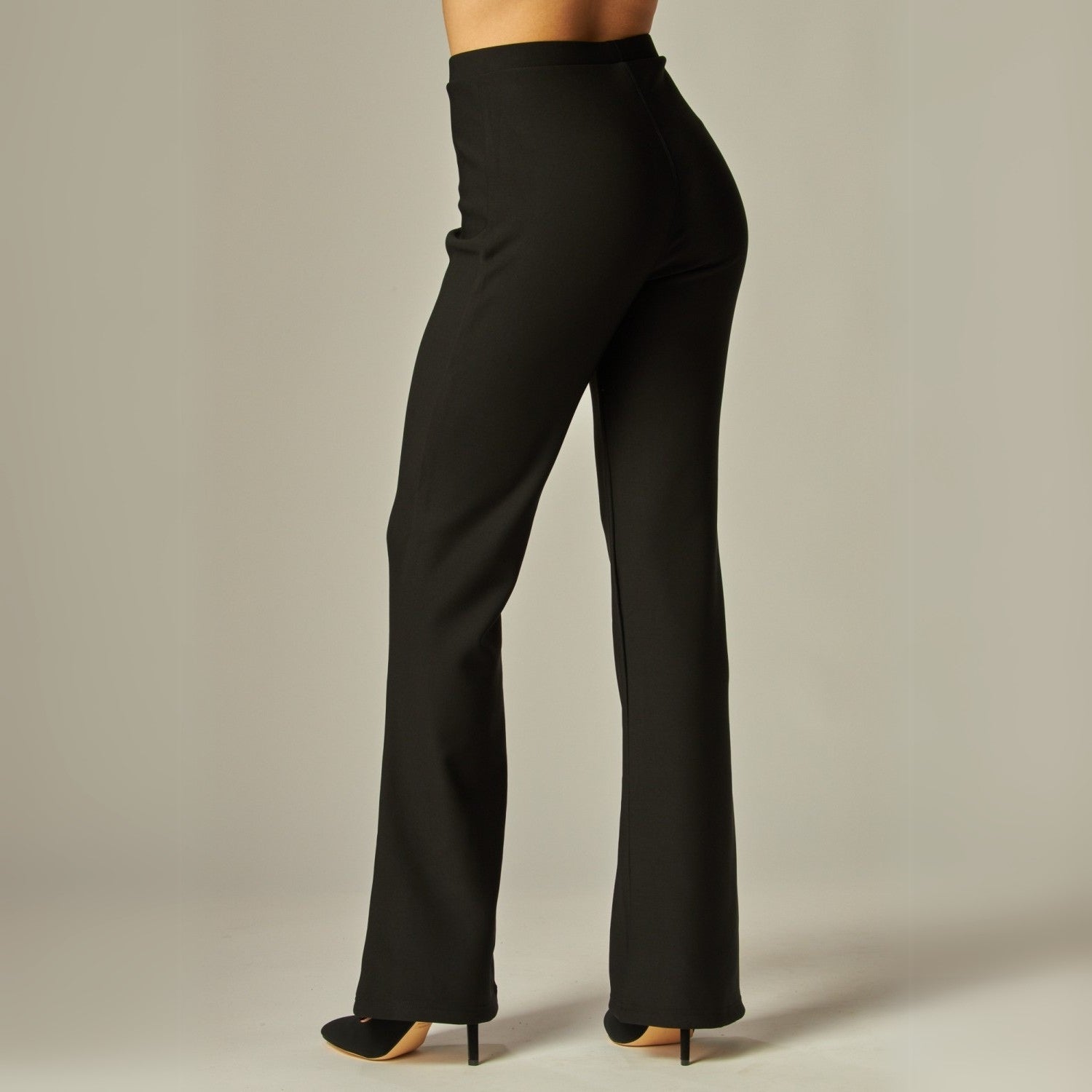 Scuba Knit High Rise Pintuck Tailored Boot Pant