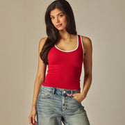 Seamless Contrast Binding Tank Top